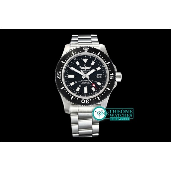 Breitling - SuperOcean 44 Stainless SS/SS Black/Stk GF Asia 2824