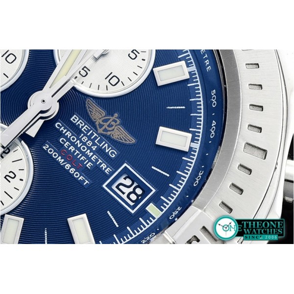 Breitling - Colt 44mm Chronograph Automatic SS/LE Blue/Stk A7750