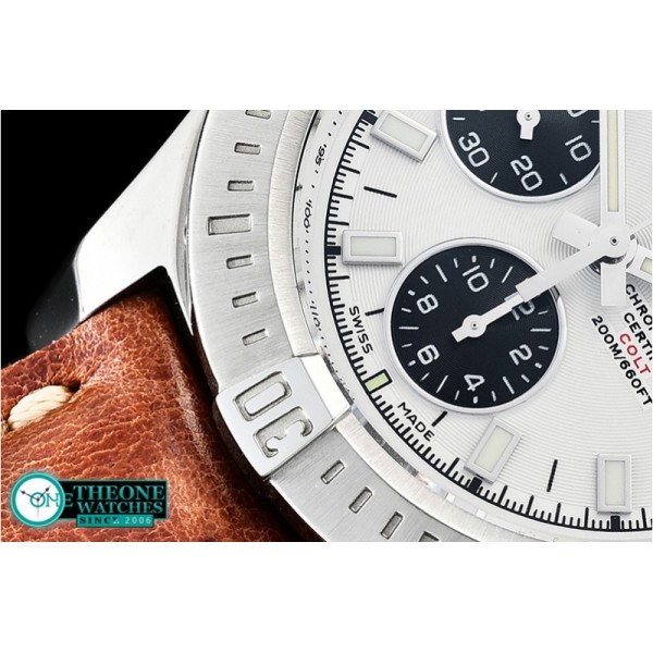 Breitling - Colt 44mm Chronograph Automatic SS/LE White/Stk A7750