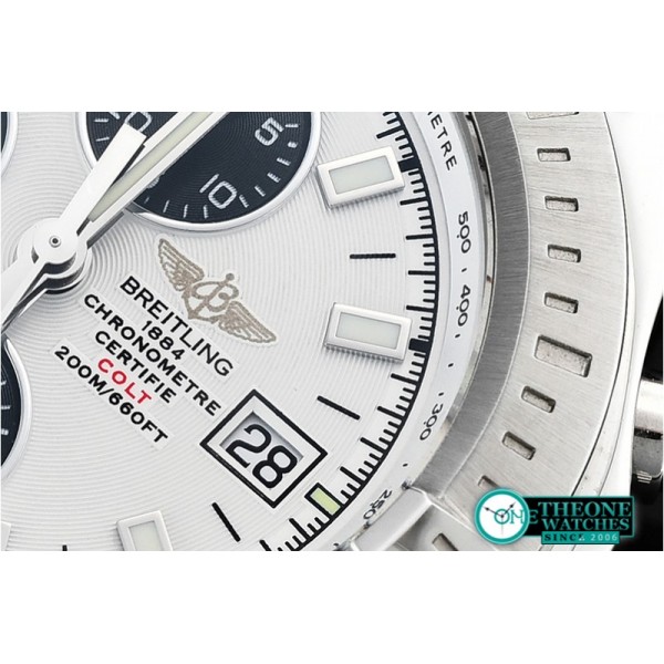 Breitling - Colt 44mm Chronograph Automatic SS/LE White/Stk A7750