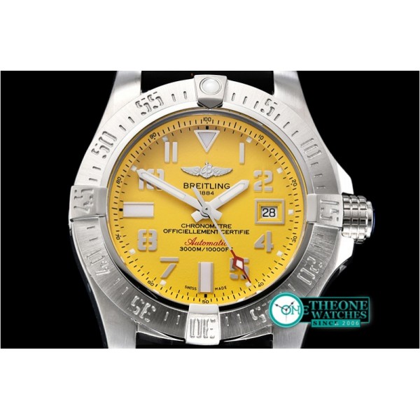 Breitling  - Avenger II Seawolf SS/RU Yellow Num GF V2 Asia 2836