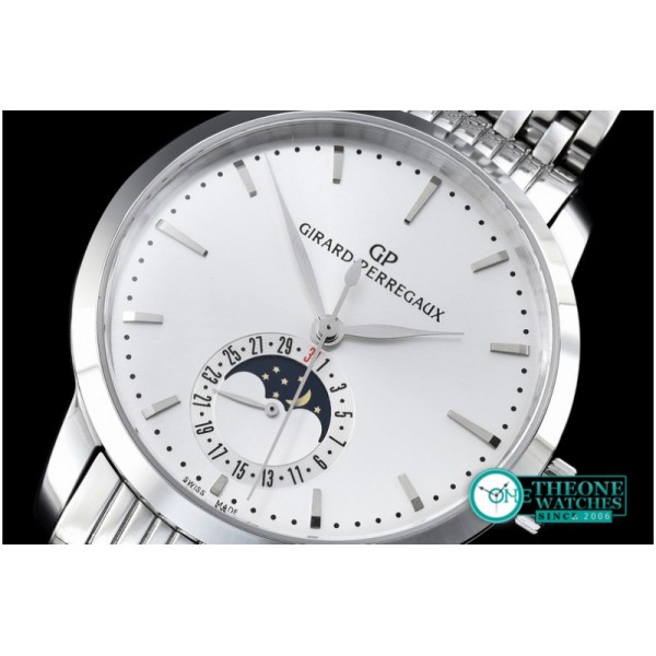 GIRARD-PERREGAUX - 1966 Full Calendar SS/SS White M-9015