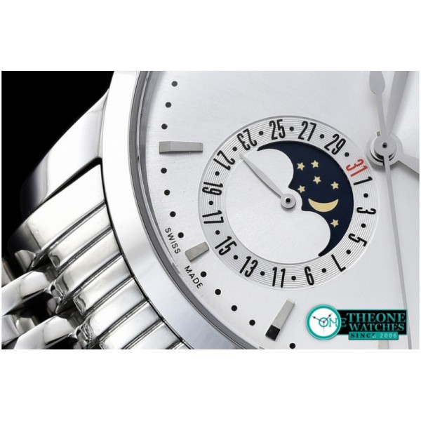 GIRARD-PERREGAUX - 1966 Full Calendar SS/SS White M-9015