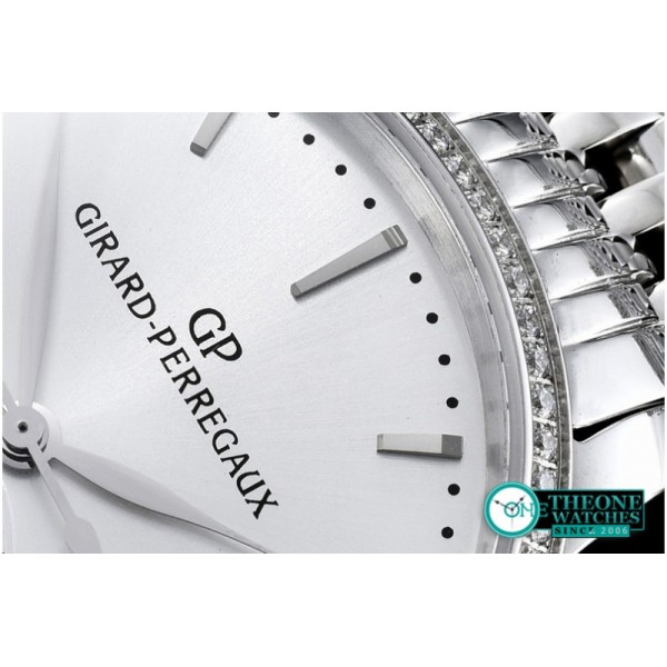 GIRARD-PERREGAUX - 1966 Full Calendar SS/SS White Diam M-9015