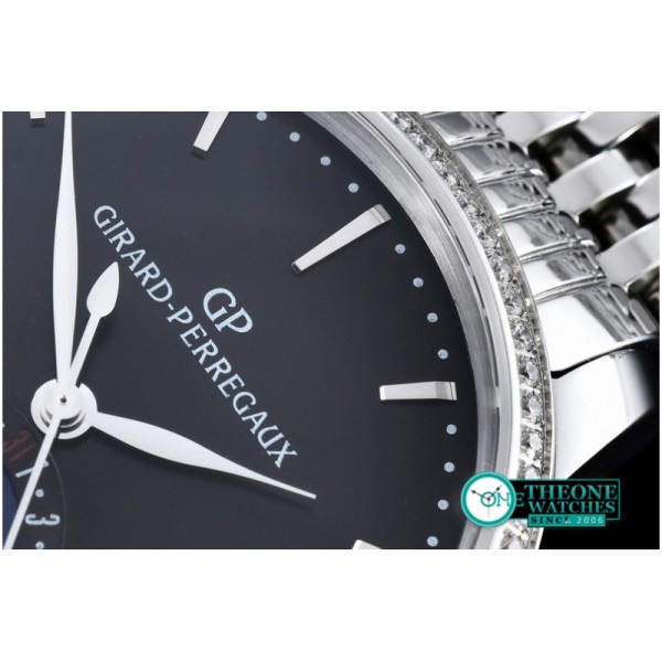 GIRARD-PERREGAUX - 1966 Full Calendar SS/SS Black Diam M-9015