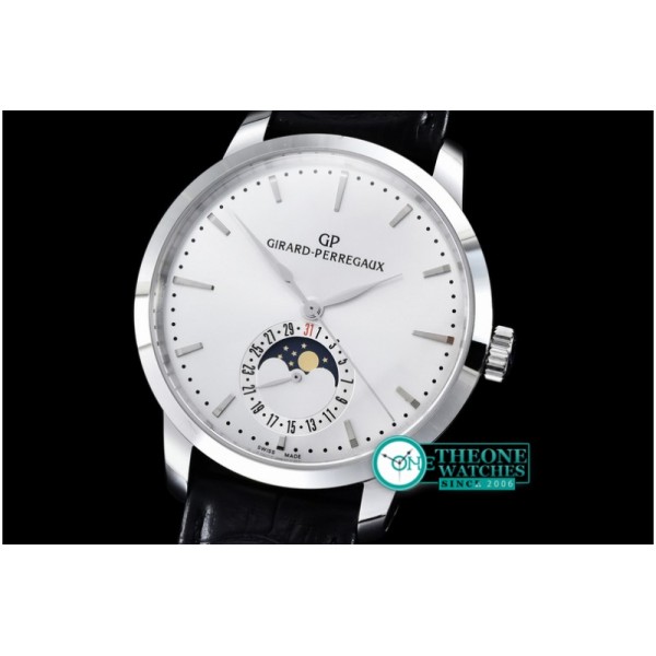 GIRARD-PERREGAUX - 1966 Date-Moonphase SS/LE White M-9015