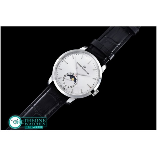 GIRARD-PERREGAUX - 1966 Date-Moonphase SS/LE White M-9015