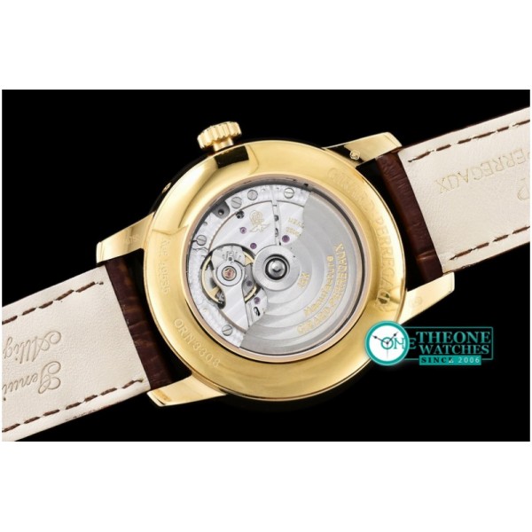 GIRARD-PERREGAUX - 1966 Date-Moonphase YG/LE White M-9015