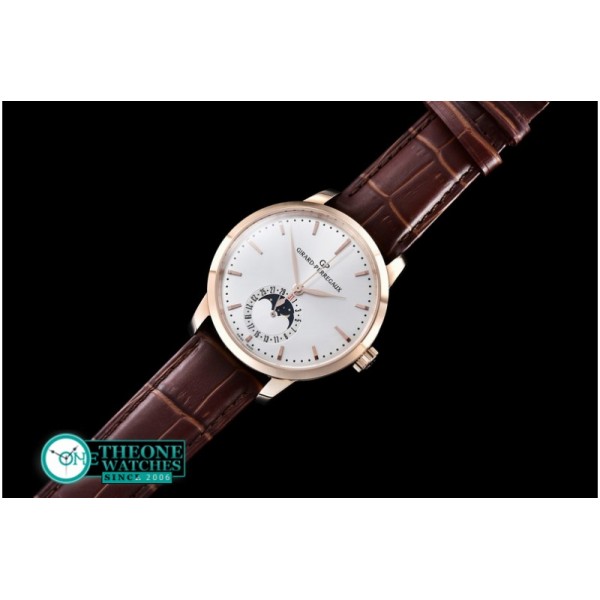 GIRARD-PERREGAUX -1966 Date-Moonphase RG/LE White M-9015