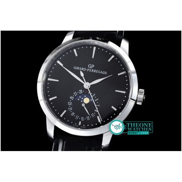 GIRARD-PERREGAUX -1966 Date-Moonphase SS/LE Black M-9015