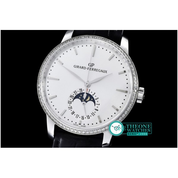 GIRARD-PERREGAUX -1966 Date-Moonphase SS/LE White M-9015