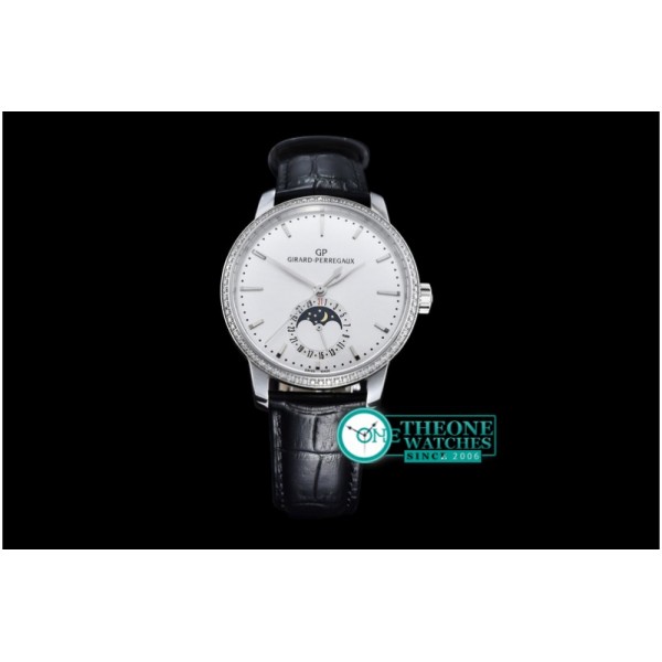 GIRARD-PERREGAUX -1966 Date-Moonphase SS/LE White M-9015