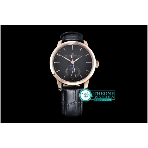 GIRARD-PERREGAUX -1966 Date-Moonphase RG/LE Black M-9015