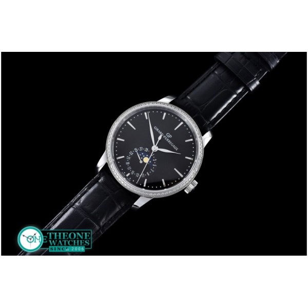 GIRARD-PERREGAUX - 1966 Date-Moonphase SS/LE Black M-9015