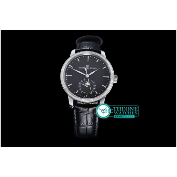 GIRARD-PERREGAUX - 1966 Date-Moonphase SS/LE Black M-9015