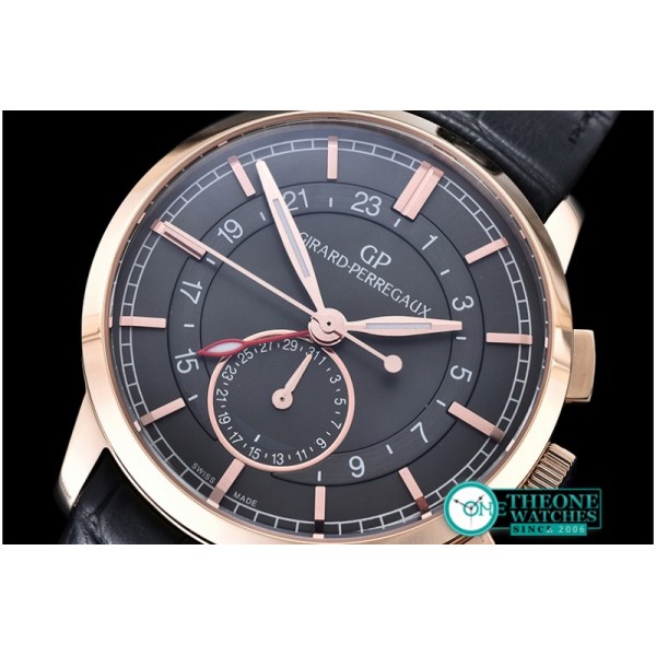 GIRARD-PERREGAUX - 1966 Dual Time RG/LE Black Asia 23J Mod