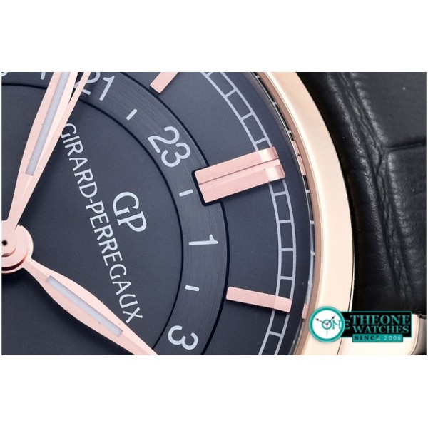 GIRARD-PERREGAUX - 1966 Dual Time RG/LE Black Asia 23J Mod