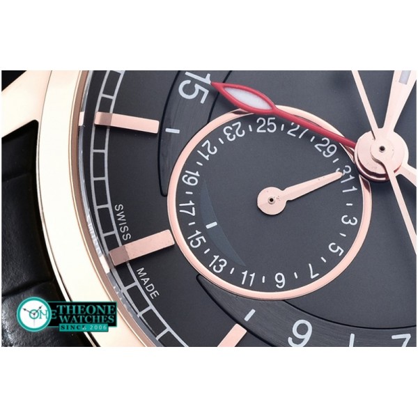 GIRARD-PERREGAUX - 1966 Dual Time RG/LE Black Asia 23J Mod