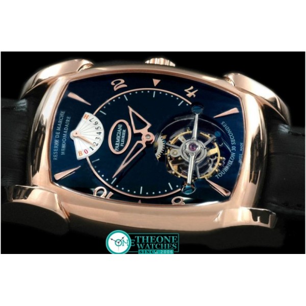 PARMIGIANI FLEURIER - Forma XL Hebdomadarie Tourbillon RG/LE Blk Tourbillon