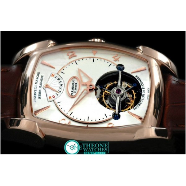 PARMIGIANI FLEURIER - Forma XL Hebdomadarie Tourbillon RG/LE Wht Tourbillon