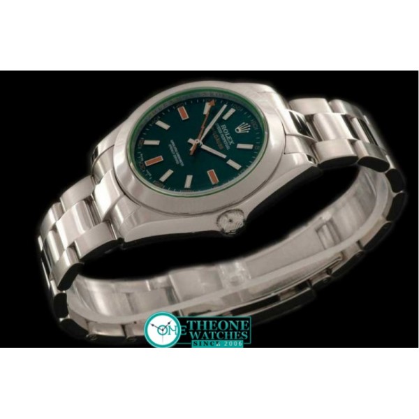 Rolex - 2007 Milguass SS Black (Green Tint) - Swiss ETA