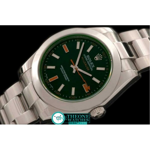 Rolex - 2007 Milguass SS Black (Green Tint) - Swiss ETA