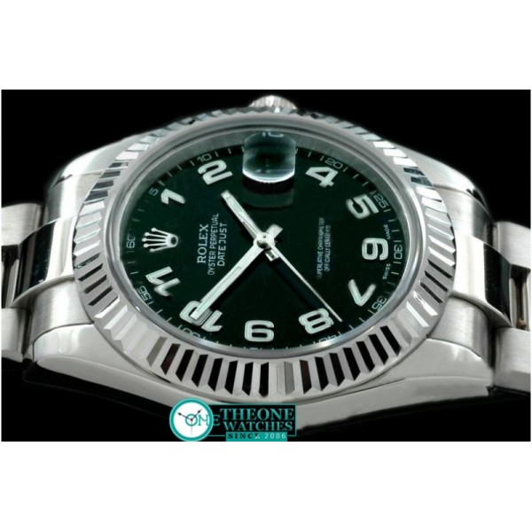 Rolex - SS Oyster Fluted Black Num Asian Eta 2836-2 25J