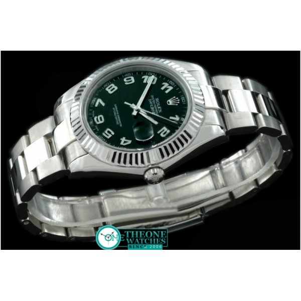 Rolex - SS Oyster Fluted Black Num Asian Eta 2836-2 25J
