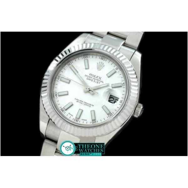 Rolex - SS Oyster Fluted White Sticks Asian Eta 2836-2 25J