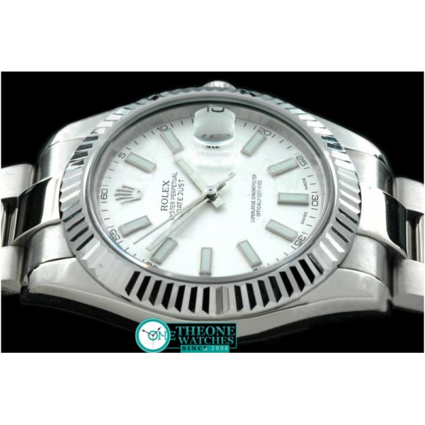 Rolex - SS Oyster Fluted White Sticks Asian Eta 2836-2 25J