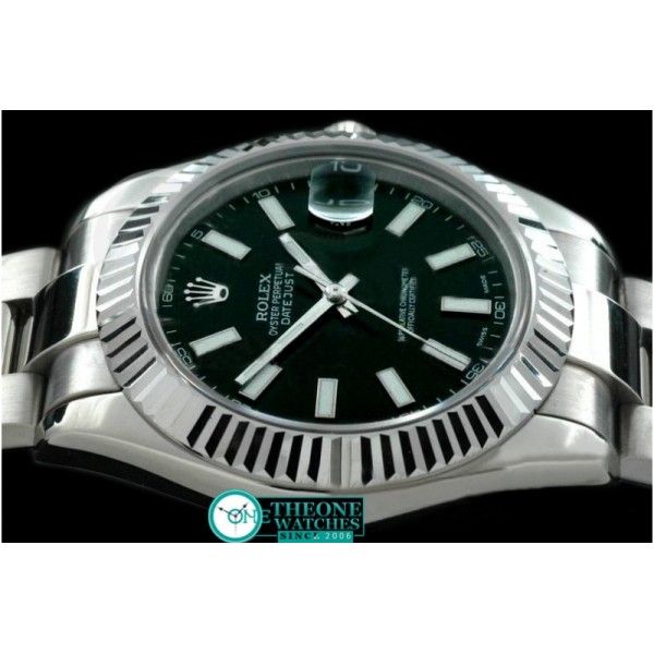 Rolex - SS Oyster Fluted Black Sticks Asian Eta 2836-2 25J