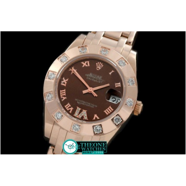 Rolex - FG 12 Diam Bez Brown Roman Swiss Eta