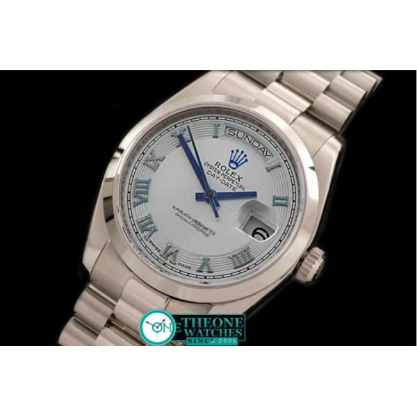 Rolex - SS Pres Smooth L-Blue/Roman Dial Swiss Eta 2836-2