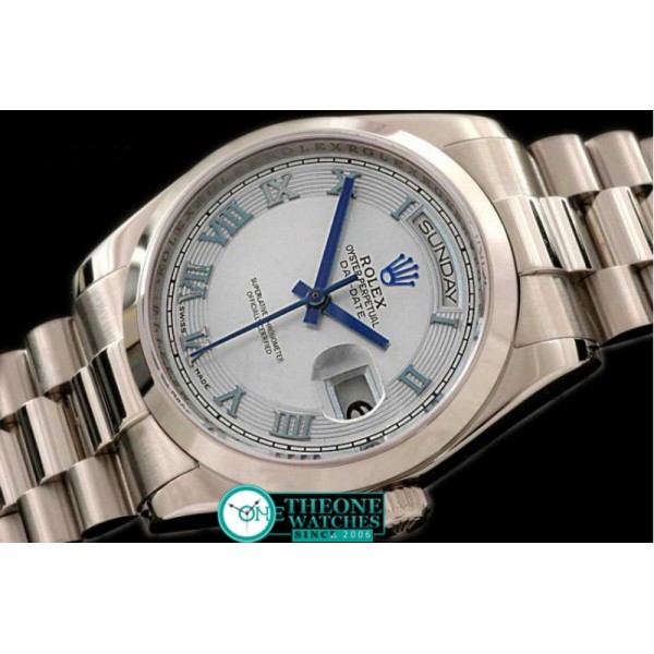 Rolex - SS Pres Smooth L-Blue/Roman Dial Swiss Eta 2836-2