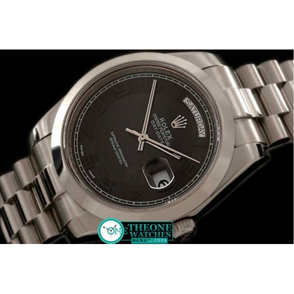 Rolex - SS Pres Smooth All Blk/Numeral Dial Swiss Eta 2836-2