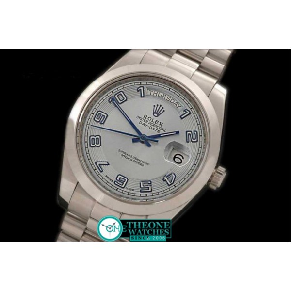 Rolex - SS Pres Smooth L-Blue/Numeral Dial Swiss Eta 2836-2