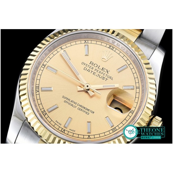 Rolex - DateJust Midsize 31mm YG/SS Gold Sticks BP Asia 2836