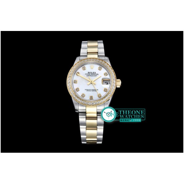 Rolex - DateJust Midsize 31mm YG/SS Wht MOP Diam BP Asia 2836