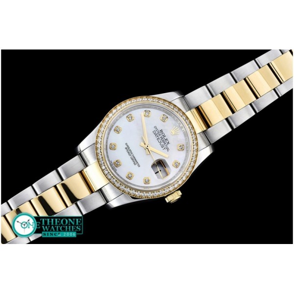 Rolex - DateJust Midsize 31mm YG/SS Wht MOP Diam BP Asia 2836