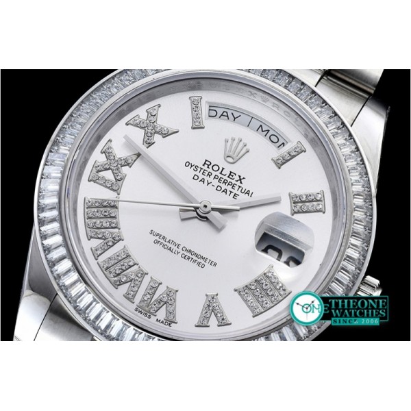 Rolex - DayDate 41mm SS/SS Pres Silver Wht Roman Asia 3255