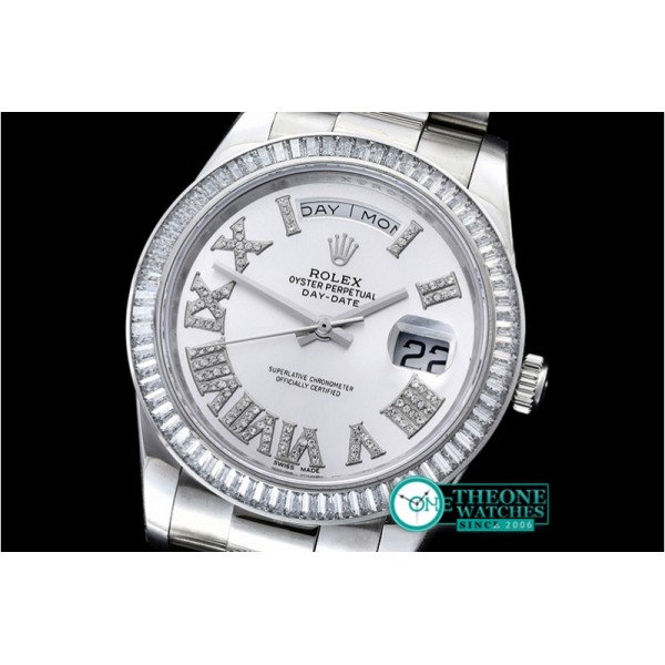 Rolex - DayDate 41mm SS/SS Pres Silver Wht Roman Asia 3255