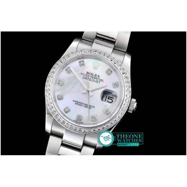 Rolex - DateJust Midsize 31mm SS/SS Wht MOP Diam BP Asia 2836