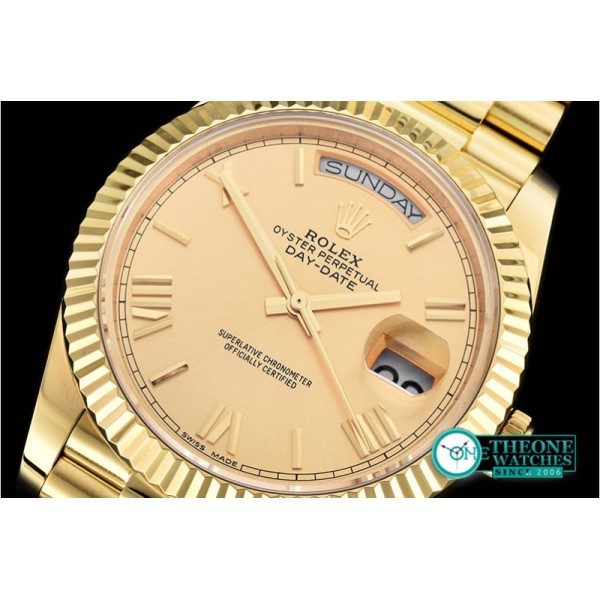 Rolex - DayDate 228206 YG/YG 18K Wrp Gold Roman BP Swiss 2836