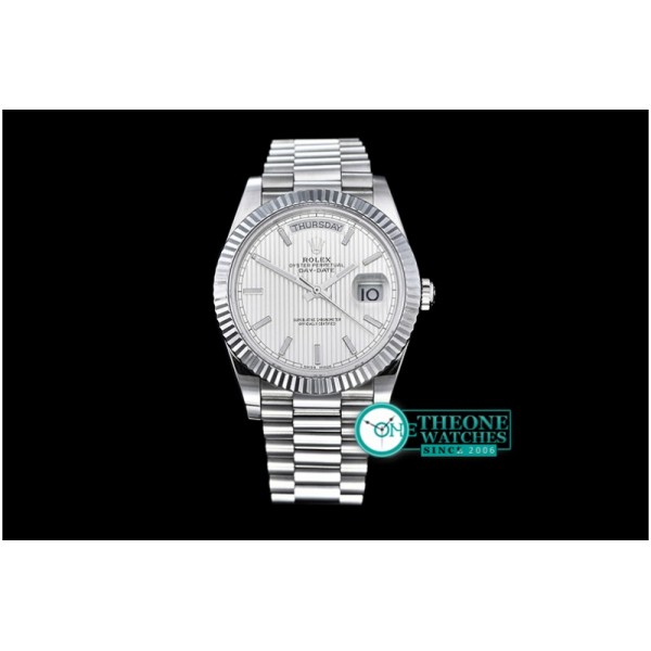 Rolex - DayDate 40mm SS/SS Silver Stk Flut BP A2836 Mod3255