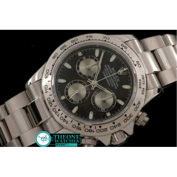 Rolex - 2008 Design SS/SS Black Stick A-7750 Sec @ 6