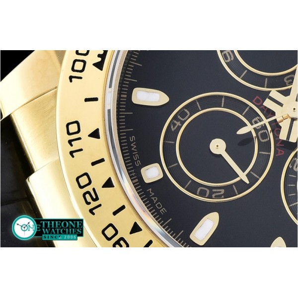 Rolex - Daytona 18K YG Wrp YG/LE Blk Stk BP A7750 Mod4130