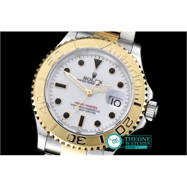 Rolex - YachtMaster YG/SS White/Blk BP MY9015 Mod3135