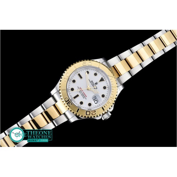 Rolex - YachtMaster YG/SS White/Blk BP MY9015 Mod3135