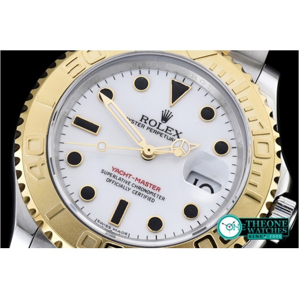 Rolex - YachtMaster YG/SS White/Blk BP MY9015 Mod3135