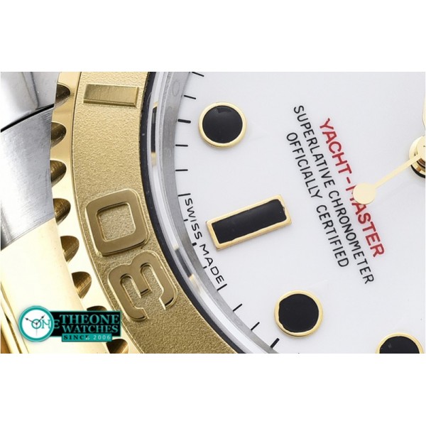 Rolex - YachtMaster YG/SS White/Blk BP MY9015 Mod3135